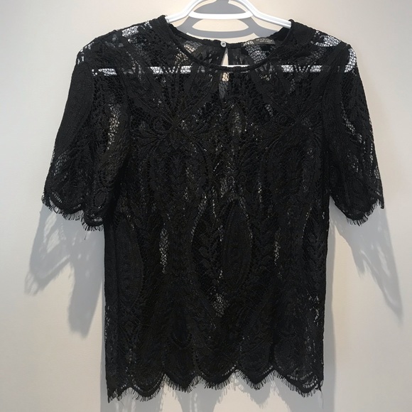 Zara black laced top - Picture 1 of 2